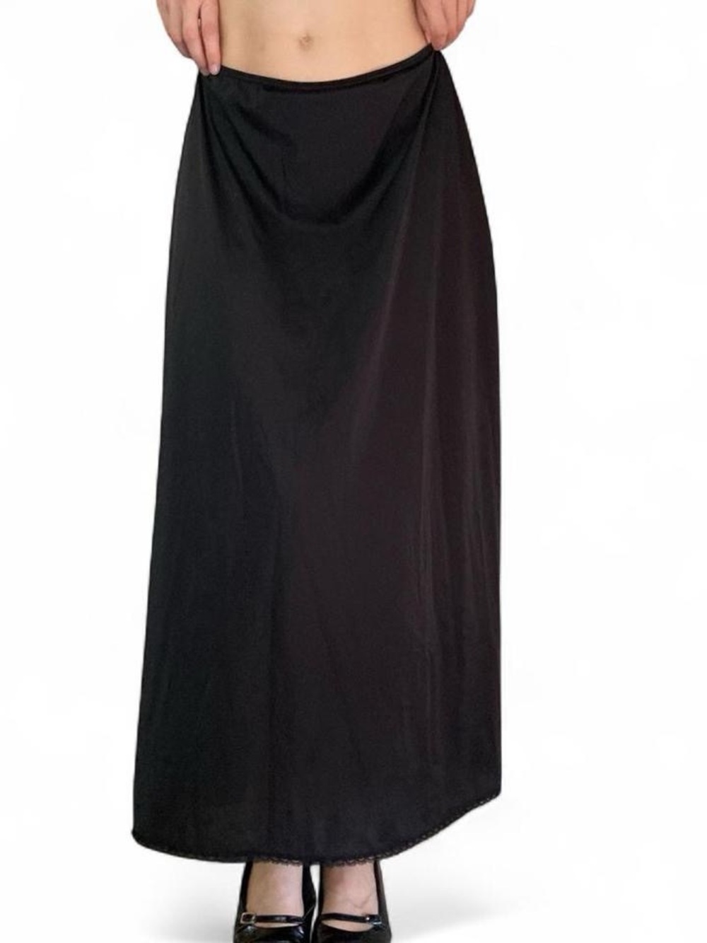 Vanity Fair Black Maxi Slip Skirt